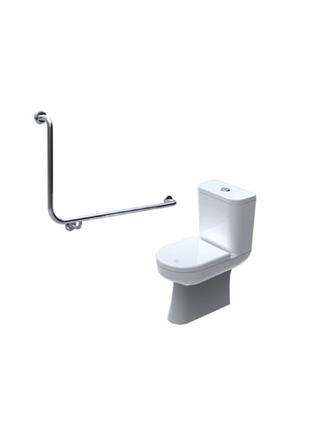 90 Degree Bend Toilet Grab Rail 600mm x 600m Stainless Steel - Right Side