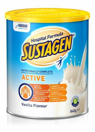 Sustagen Hospital Formula Active - 840g Tin - Range of Flavours - Case Buy