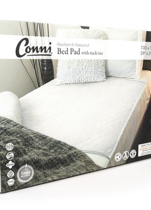 Conni Reusable Bed Pad with Tuck Ins Mauve, Teal or White