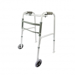 Deluxe Folding Walking Frame - Wheels and Skis